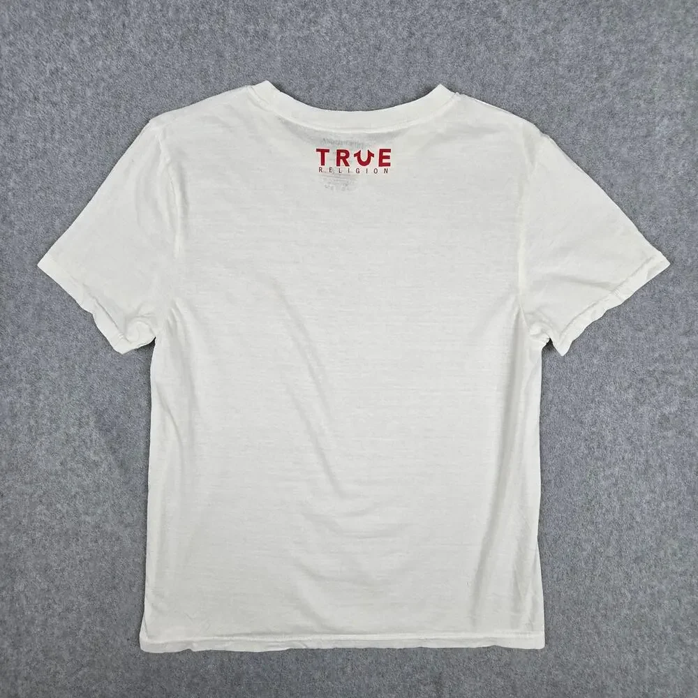True Religion Medium White Short Sleeve Logo T Shirt